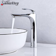 Deck Installation Chrome High Style Bathroom Basin Faucet Waterfall Crane Hot and Cold Water  Mixer Faucet Washbasin Tap  Silver 2024 - buy cheap