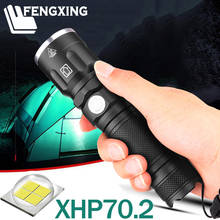 Linterna LED potente Xhp70.2, lámpara con zoom, 3 modos de uso, batería recargable 26650 o 18650, luz de Flash táctica para Camping 2024 - compra barato