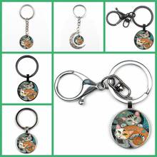 Fashion Cute Two Cat Photo Key Ring Men and Women Quality Car Bag Charm Pendant Key Ring Convex Glass Crystal Gift Key Chain Kid 2024 - buy cheap