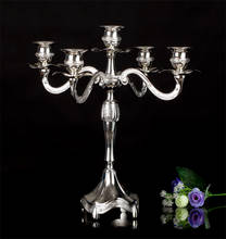 Castiçal vintage de luxo em prata com ornamentos europeus, para decoração de casa, retrô, clássico, casamento 2024 - compre barato