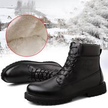 Botas masculinas de lã de ovelha, calçados de neve feitos à mão com borracha quente e couro genuíno para homens 2024 - compre barato