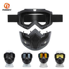 POSSBAY Motorcycle Cycling Goggles Open Face Mask Motocross Helmet Glasses Cafe Racer Off Road Outdoor Helmets Mask Goggles 2024 - buy cheap
