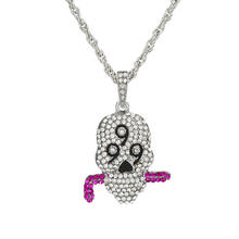 New Hot Trendy Hip-hop Fashion Stainless Steel 999 Skull Pendant Full of Zircon Punk Style Party Jewelry 2024 - buy cheap