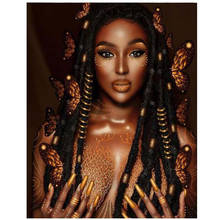 Bordado de diamantes redondos y cuadrados, mosaico de maquillaje de mujer africana, diamantes de imitación, bricolaje, kits de punto de cruz, arte YG2142 2024 - compra barato