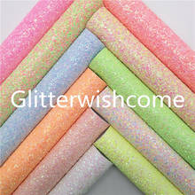 Glitterwishcome 21X29CM A4 Size Pastel Colors Glitter Leather, Glitter Leather fabric Vinyl for Bows, GM835A 2024 - buy cheap