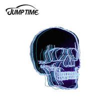 Jump Time 13 x 7.7cm For Trippy Neon Skull Car Stickers and Decals Anime Fashion Occlusion Scratch Waterproof Vinyl Decor 2024 - buy cheap