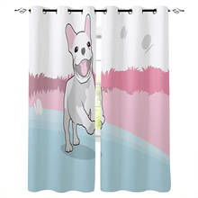 French Bulldog Puppy Cute Window Curtains Kitchen Drapes Panel Home Decor Curtains for Living Room Curtains for Bedroom 2024 - buy cheap
