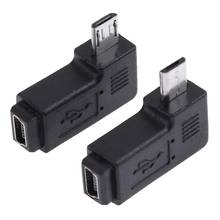 2Pcs/set L Shaped Mini USB Female to Micro USB Male 90 Degree Right Left Angle Adapter Connector Charging Converter 2024 - buy cheap