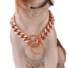Pet Dog Choke Chain Choker Collar Rose Gold Necklace Stainless Steel Training Collar 12-28 Inch Length 10-15mm Wide 2024 - buy cheap
