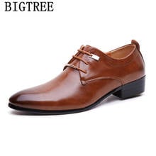 Leather Shoes Men Formal Brown Dress Italian Men Leather Shoes Plus Size Dress Office Shoes Men Classic Black Dress Buty Meskie 2024 - buy cheap