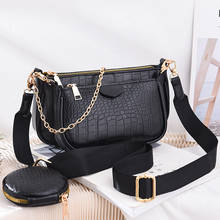 Fashion Crocodile pattern Women's Shoulder Bag Designer 3 pcs/Set Chain Crossbody Messenger Bags Lady Alligator Wide Strap Purse 2024 - buy cheap