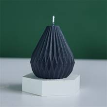 Molde de silicona con forma de pera para fabricación de velas, molde con forma de cono de líneas geométricas, hecho a mano, arte de vela artesanal 2024 - compra barato
