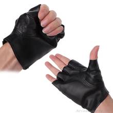 Men Unisex Artificial Leather Half-Finger Gloves Theatrical Punk Hip-Hop Driving Motorcycle Fingerless Mittens F25 21 Dropship 2024 - buy cheap