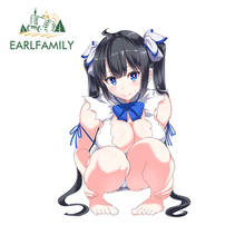 Забавные автомобильные наклейки EARLFAMILY 13 см х 9,4 см для Hestia Kawaii Danmachi, аниме, наклейки, креативные наклейки для кузова автомобиля, авто украшение на холодильник 2024 - купить недорого