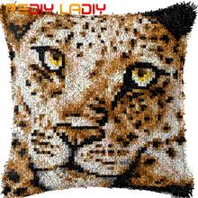 Latch Hook Kits Make Your Own Cushion Leopard Face Acrylic Yarn Crocheted Pillow Case Latch Hook Cushion Cover Hobby & Crafts 2024 - buy cheap