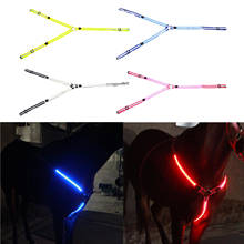 Светодиодный нагрудный воротник для лошадей, лямка на шее, нагрудный жгут для конного спорта светильник декоративное освещение для представлений, зарядка через USB 2024 - купить недорого