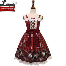 Vestido de Lolita con estampado de fresa y conejo, vestido JSK de Alice Girl 2024 - compra barato
