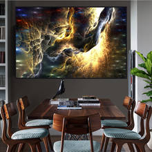 Pintura al óleo de nubes con rayas de luz en la oscuridad, cuadro de pared para sala de estar, lienzo, póster de arte moderno e impresión 2024 - compra barato