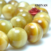 ONEVAN Natural Golden Tiger Eye Beads Smooth Loose Round Stone Bracelet Necklace Jewelry Making Diy Accessories Gift Design 2024 - buy cheap