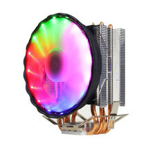 Ventilador enfriador de CPU LED RGB, 4 tubos de calor, 12V, 120mm, disipador de calor, radiador para Intel LAG 1150, 1155, 1156, 775, 1366, AMD 2024 - compra barato