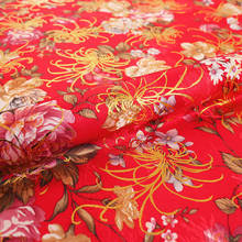 Tela de flores satinadas de 150cm, tejido brocado para ropa, Material de retales para costura de Cheongsam y Kimono, DIY 2024 - compra barato