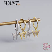 Wantme genuíno 925 prata esterlina romântico bonito pave zircon borboleta parafuso prisioneiro sarrings para mulheres boemia inseto coreano jóias 2024 - compre barato