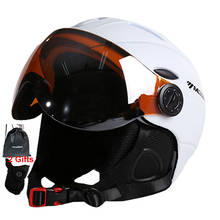 MOON Профессиональный полупокрытый CE лыжный шлем цельно формованные спортивные мужские и женские Сноуборд Лыжный шлем с очками 2 Подарочная маска 2024 - купить недорого