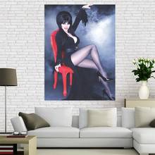 Hot Sell Custom Elvira Canvas Painting Poster Home Decor Cloth Fabric Wall Art Poster for Living Room 2024 - buy cheap