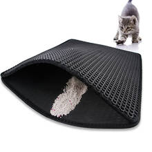 Diseño de nido de abeja estera para residuos de gato trampero de doble capa Eva bandeja estera para gatos lavable plegable arena para gatos 2024 - compra barato