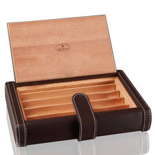 LUXFO-caja de humidificador de madera de cedro para cigarros, funda para puros portátil, para viaje 2024 - compra barato