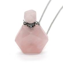 Trendy-beads Stainless Steel Lucky Star Natural Rose Pink Quartz Pendant Perfume Bottle Necklace for Anniversary Gift Jewelry 2024 - buy cheap