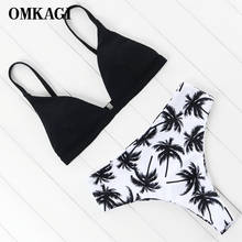 OMKAGI-Bikini con estampado para mujer, con traje de baño Sexy Push-Up, ropa de playa de cintura alta, 2021 2024 - compra barato