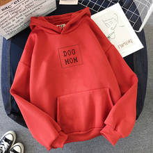 Dog Mom Women's Hoodie Plus Velvet Long Sleeve Casual Letter Print Sweatshirt Fall Winter Clothing Female Pullover Drop Shipping 2024 - buy cheap