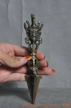 christmas Old Tibet Buddhism Fane Bronze Mahakala Buddha Bixie Phurpa Vajra Dorje Daggers halloween 2024 - buy cheap