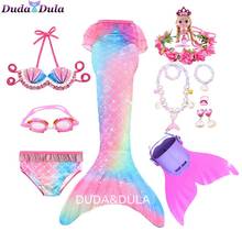 2021Mermaid Tail for Girls Swimming Mermaid Costume Cosplay Children Swimsuit Fantasy Beach Bikini can add Monofin Fin Goggle 2024 - buy cheap