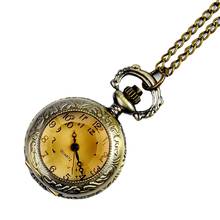 Relógio de bolso arábia para homens e mulheres, relógio de quartzo com corrente e número vintage gravado, presente de aniversário 2024 - compre barato
