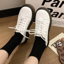 Zapatos de estilo japonés para estudiantes, zapatillas de cuero con cordones, de tacón bajo, antideslizantes, Oxford, informales, Harajuku 2024 - compra barato