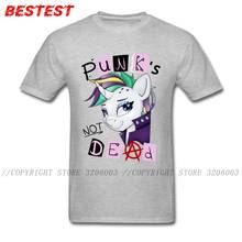 Camiseta de moda Punk no Dead para hombre, camisetas Funky para estudiantes, uniforme de banda personalizada, estampado de unicornio de algodón, venta al por mayor 2024 - compra barato