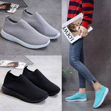 Breathable Mesh Platform Sneakers Women Slip on Soft Ladies Casual Running Shoes Woman Knit Sock Shoes Flats C532 2024 - buy cheap