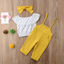 Flora-Conjunto de ropa de verano para niñas de 1 a 6 años, Tops con hombros descubiertos y Leggings largos, 28 2024 - compra barato