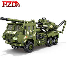 Bzda militar SH-15X veículo montado howitzer carro míssil blocos de construção de alta tecnologia artilharia conchas bircks para crianças brinquedos 2024 - compre barato