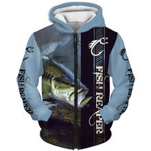 Fun graffiti angler zipper hoodie fish print fashion sweatshirt 2024 - buy cheap