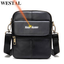 WESTAL-Bolso de hombro de piel auténtica para hombre, bandolera pequeña, de diseñador 2024 - compra barato