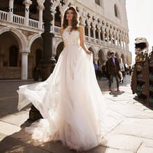 Smileven Lace Princess Wedding Dress Halter Neck Boho Bridal Gowns arabic Vestido De Noiva Floor Length Wedding Gown Plus Size 2024 - buy cheap