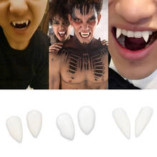 1 par de adereços de dentaduras de vampiro, dentes, faça você mesmo, traje de halloween, festa, 4 tamanhos, resina ecológica 2024 - compre barato
