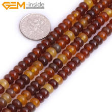 Natural Rondelle Spacer Original Agates Carnelian Stone Beads For Jewelry Making Bracelets Necklace Sets 15inches DIY Gem-inside 2024 - buy cheap