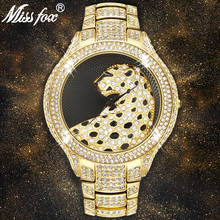 Missfox relógio de pulso de ouro masculino, relógio de quartzo clássico simples de marca preta de luxo com estampa de leopardo para negócios, para homens 2024 - compre barato