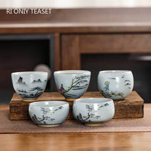 Boutique ru forno cerâmica xícara de chá de viagem meditação pessoal pintados à mão copo mestre copo chá artesanal conjunto acessórios 2024 - compre barato