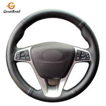 Hand-stitched Black  Genuine leather Car Steering Wheel Cover for Lada Vesta 2015 2016 2017 2018 2019 Xray 2015-2019 2024 - buy cheap