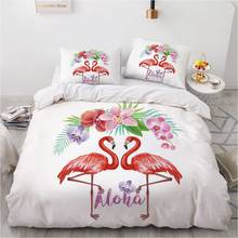 Simple Bedding Sets 3D Duvet Quilt Cover Set Comforter Bed Linen Pillowcase King Queen Full Double Flamingo 230x230cm Size 2024 - buy cheap